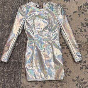 Balmain Iridescent Metallic Dress